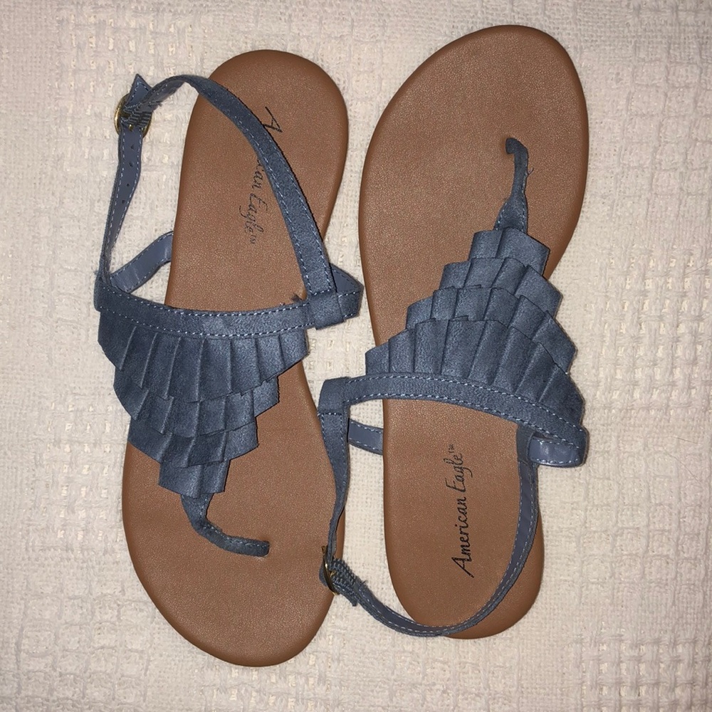 Adorable detailed blue sandals.